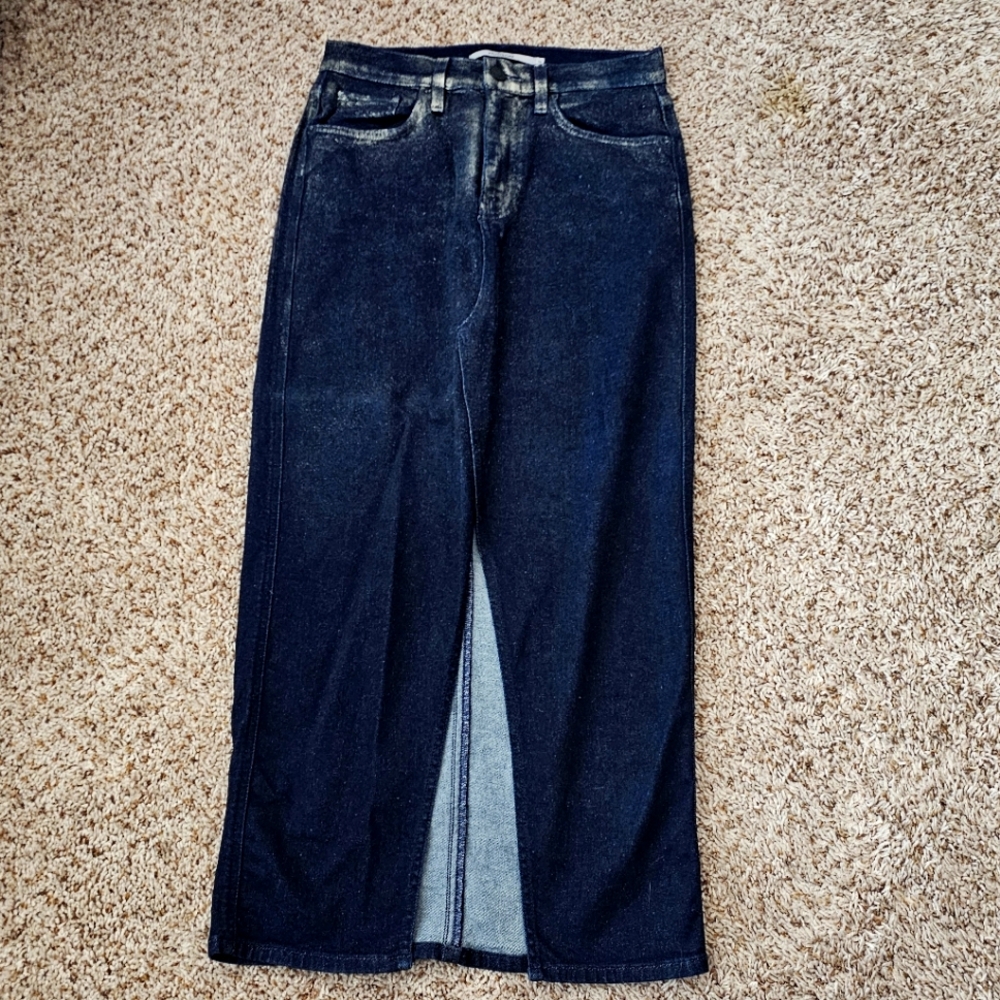 Hudson Denim Foil Ombre Midi Skirt